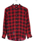 The Kooples Red And Black Checkered Shirt UK XXS
