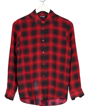 The Kooples Red And Black Checkered Shirt UK XXS