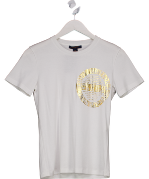 Louis Vuitton White / Gold Lv World Tour Stamp T-shirt UK XS