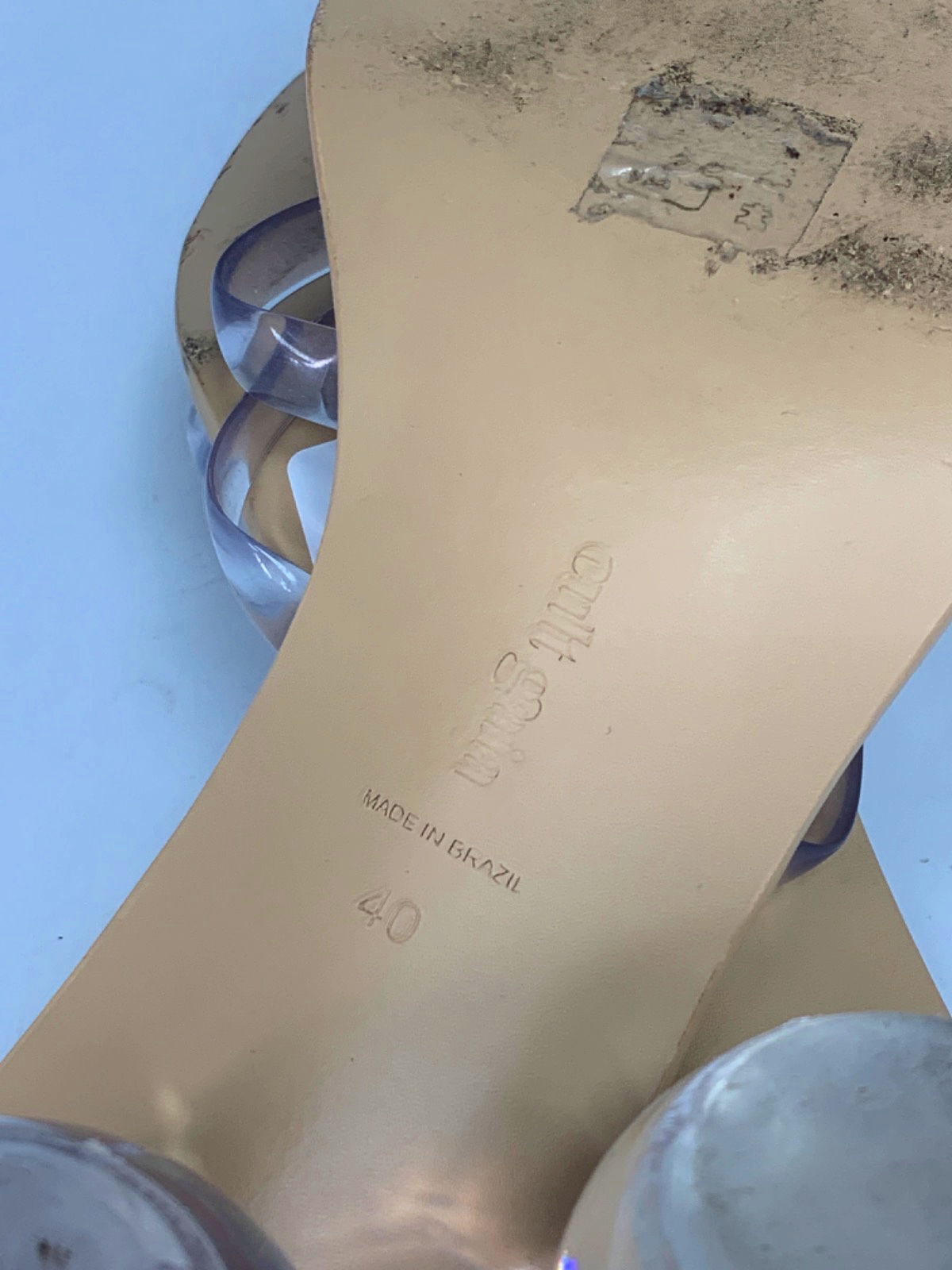 Cult Gaia Clear Transparent Mule Sandals with Glass Heel UK 7