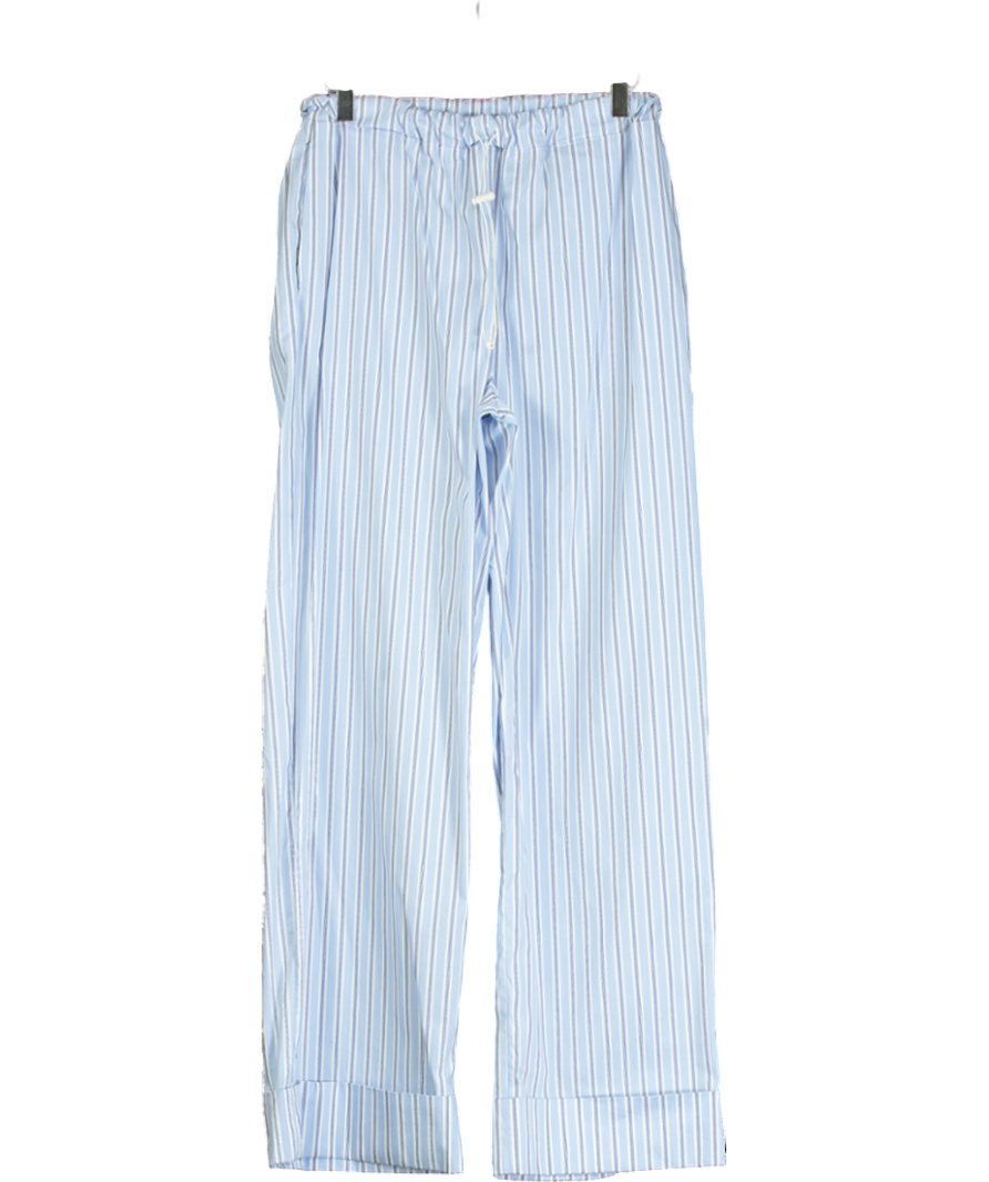 Mistress Rocks Blue Striped Toggle-waist Stretch-woven Trousers UK S