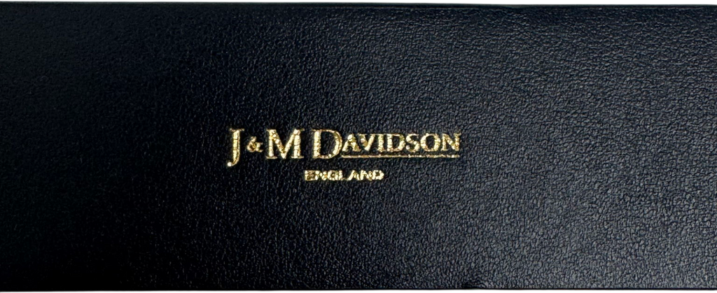 J&M Davidson Black Leather Gold Buckle Belt UK M