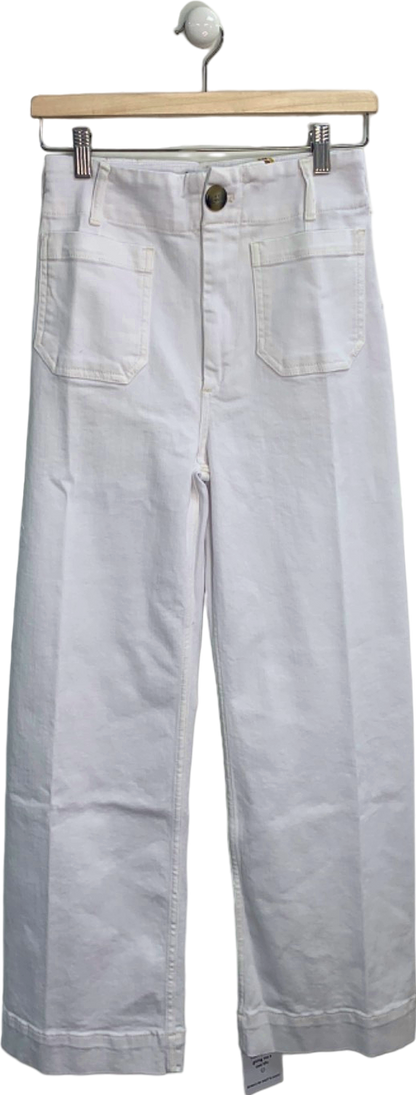 Anthropologie Maeve White The Colette Tall Length Trousers SZ W26 Tall