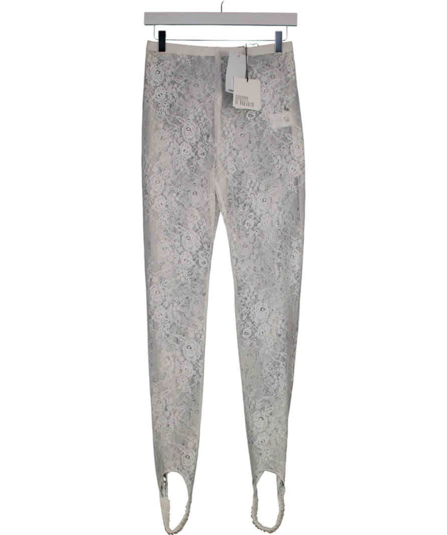 Giuseppe Di Morabito Laize Stretch Lace Leggings W/stirrups - Milk White UK 10