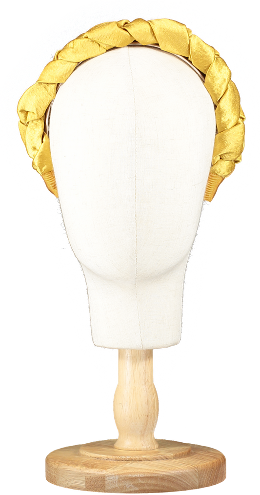 Jennifer Behr Yellow Lorelei Headband - Silk Braided One Size