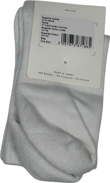 4th & Reckless White Fourth Studio Essential Socks One Size