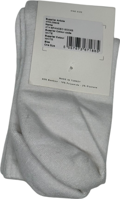 4th & Reckless White Fourth Studio Essential Socks One Size