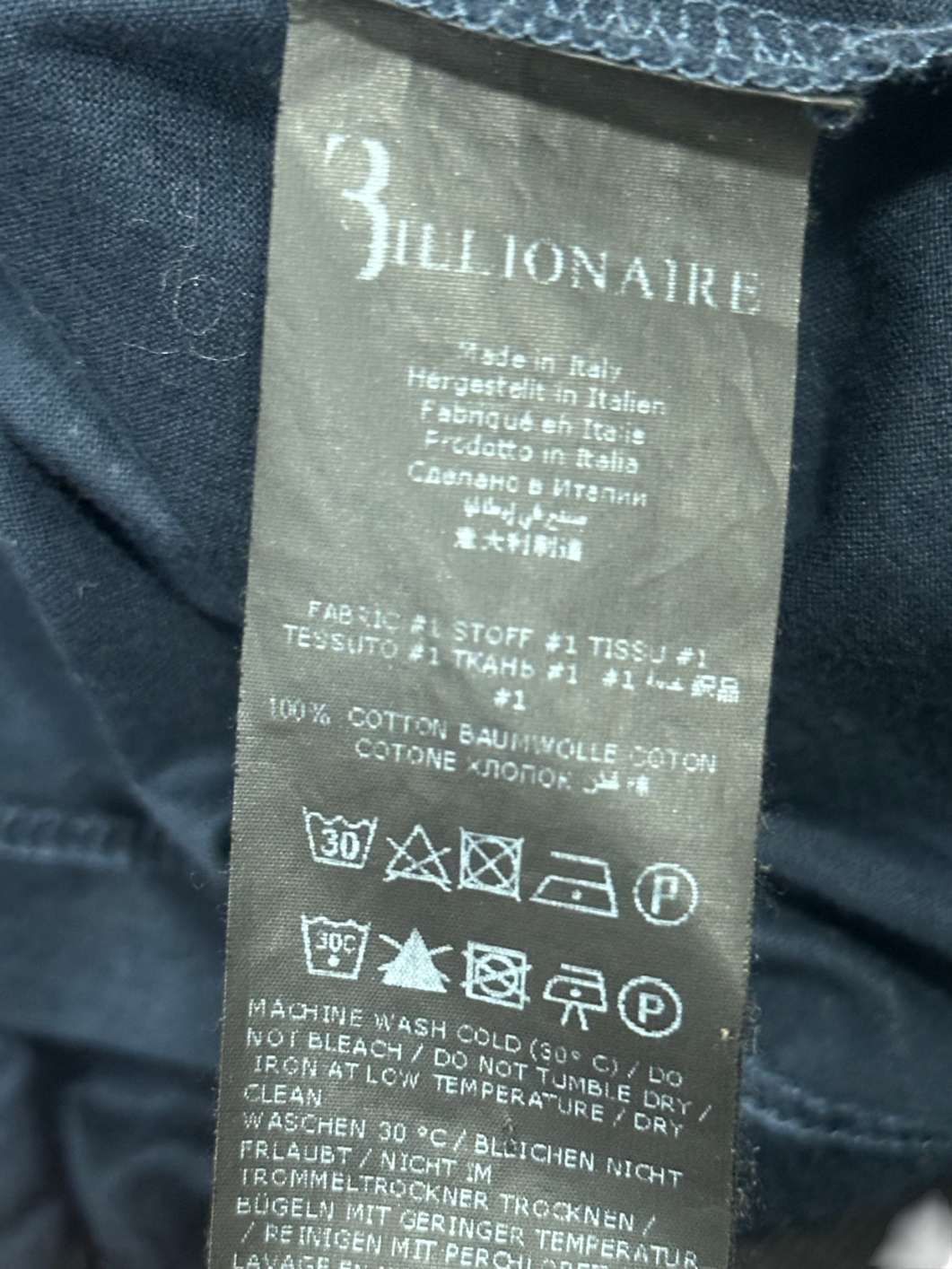 Billionaire Blue Crest Logo Cotton Polo UK XXXL