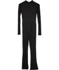Club L Elevated Black High-neck Slim-leg Jumpsuit With Long Sleeves UK 8