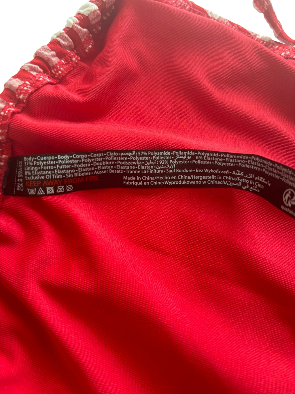 Out From Under Red and White Chequered Bikini Bottoms UK S