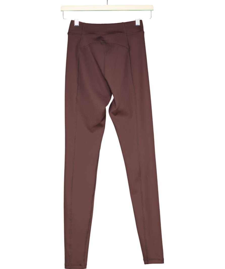 ZARA Brown Scuba Zip Front Leggings UK XS