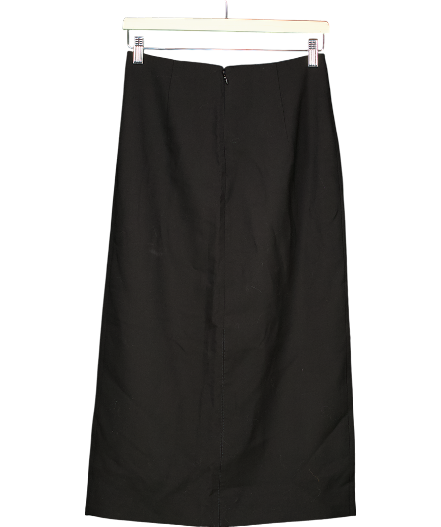 Weekend and Beyond Black Wool Blend Straight Midi Skirt UK XS