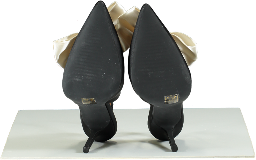 Karen Millen Black Bow Kitten Heel Slingback UK 5 EU 38