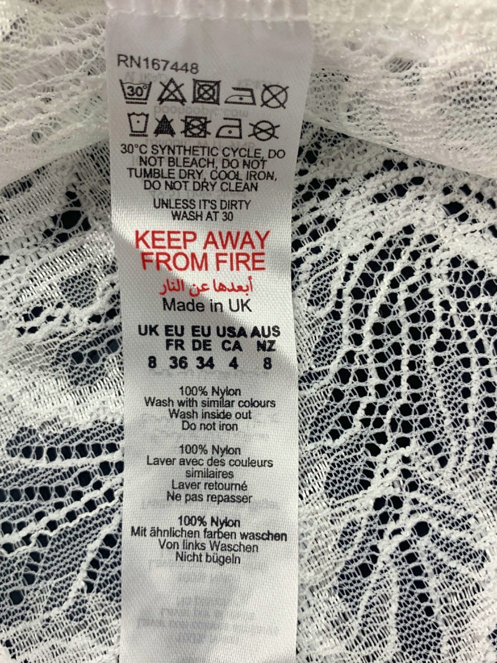 Boohoo Cream Lace Cut Cowl Asymmetric Hem Skater Dress UK 8