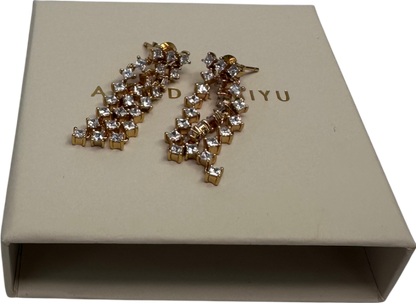 Astrid & Miyu Cosmic Star 18ct gold-plated brass and cubic zirconia drop earrings