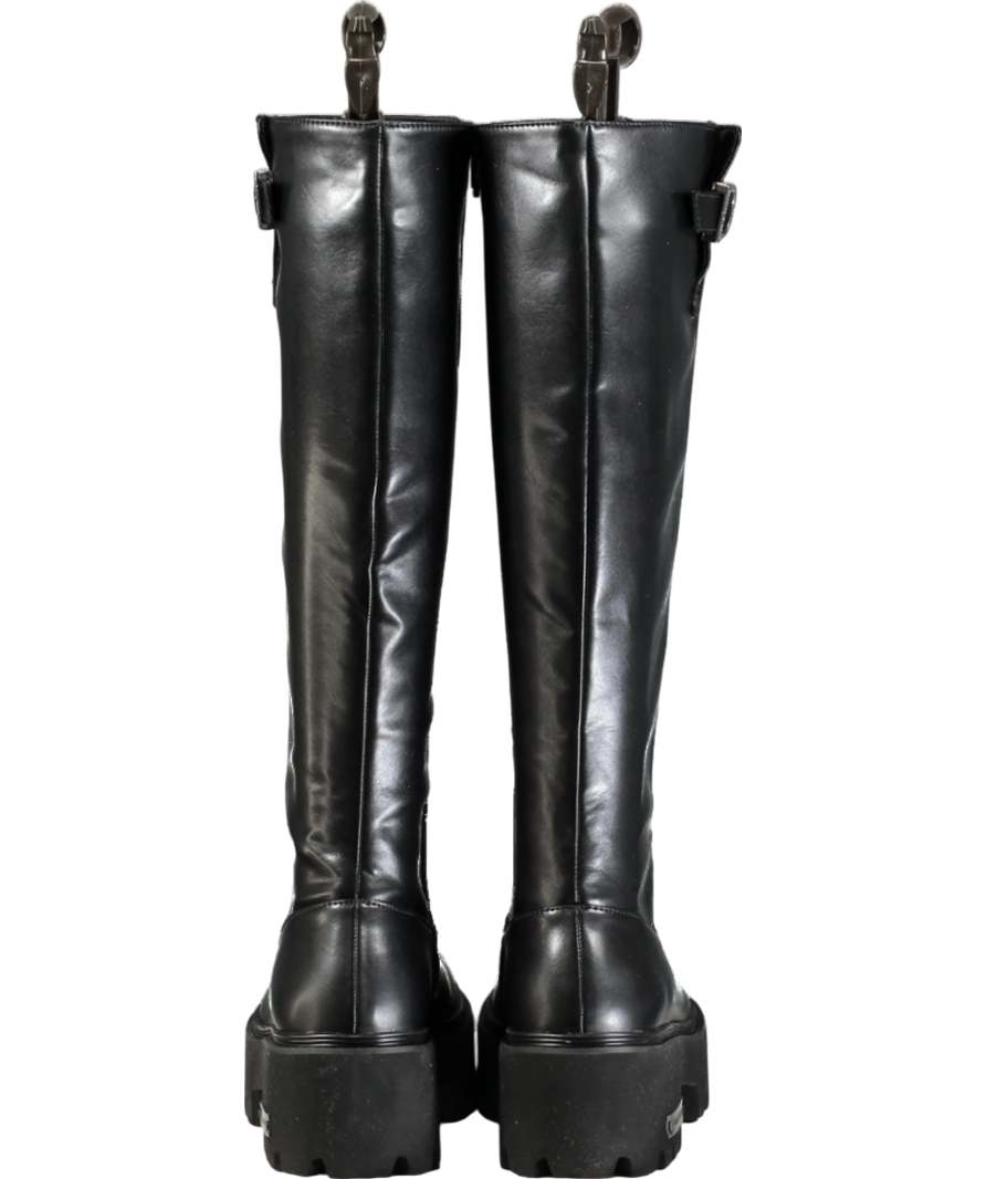 Charles & Keith Imogen Side-buckle Chunky Knee-high Boots - Black UK 5 EU 38 👠