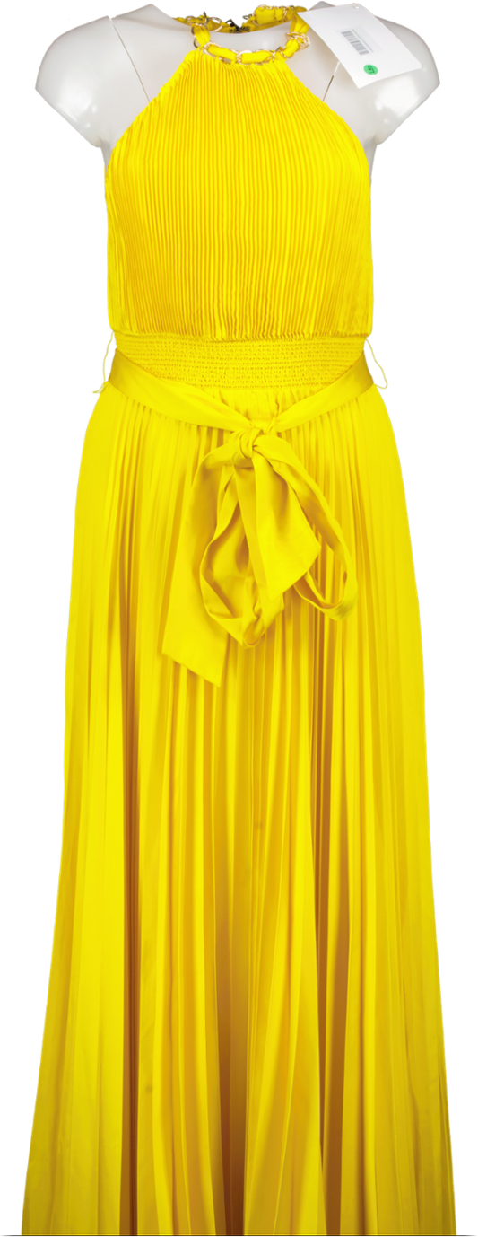 Alice + Olivia Yellow Halterneck Maxi Dress BNWT UK 6