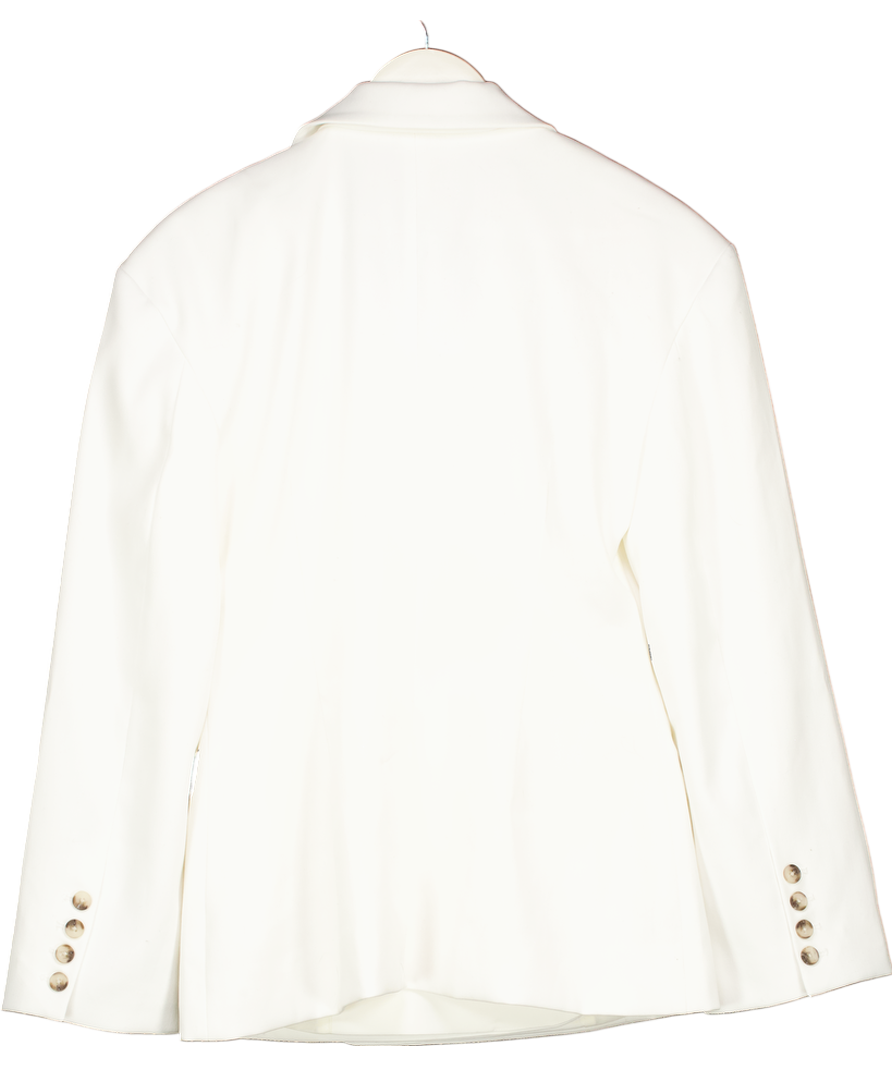 House of CB Cream Hudson Hourglass Stretch-woven Blazer UK M