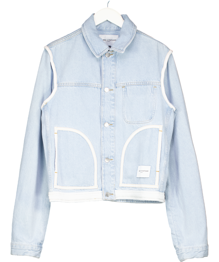 Daniel W.Fletcher Daniel W. Fletcher Blue Denim Contrast Jacket UK S