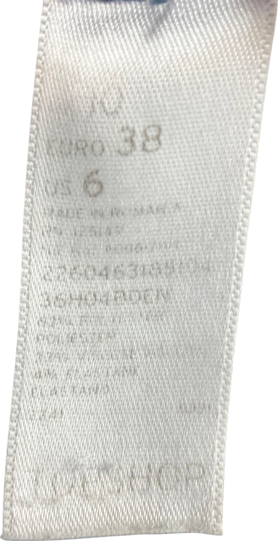 Topshop Blue Trousers With Velvet Black Dots UK 10