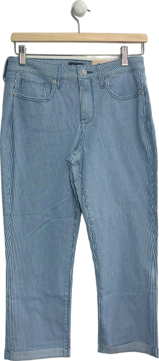 NYDJ Blue Striped Chloe Crop Trella Jeans UK 8