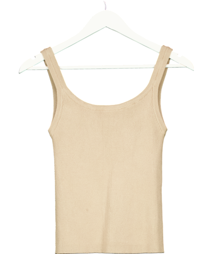 PRETTY LAVISH Beige Gabby Knit Cami Top UK S