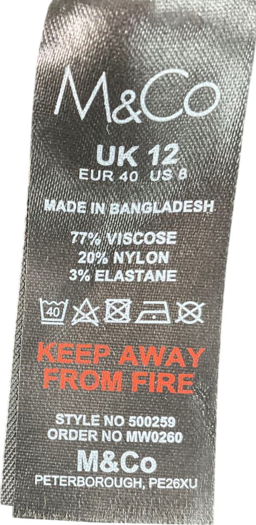 M&Co Black Coated Slim Leg Jeans UK 12