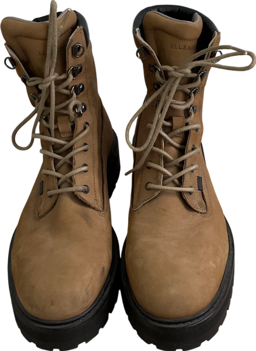 All Saints Brown Suede Lace Up Boots UK 8 EU 42
