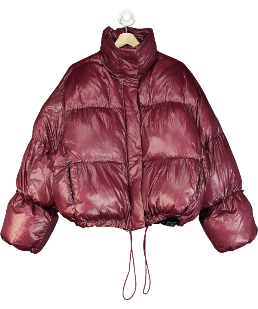 Oval Square Red Cropped Puffer Jacket UK S/M