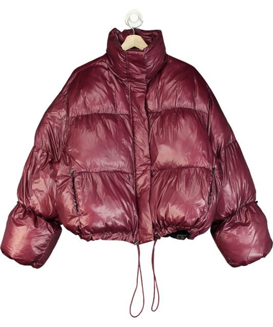 Oval Square Red Cropped Puffer Jacket UK S/M