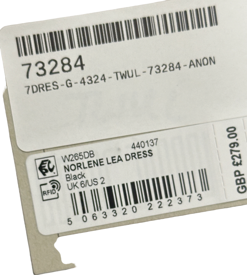 AllSaints Black Norlene Lea Dress UK 6