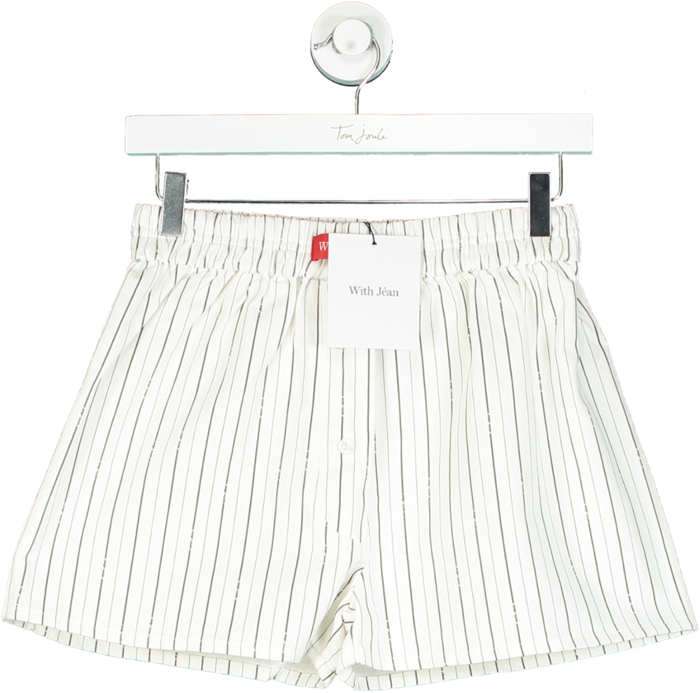 With Jéan White Pinstripe Lucky Shorts UK S