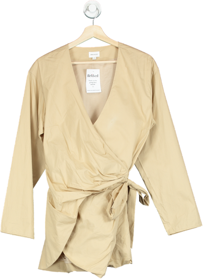 Song of Style Beige Wrap Mini Dress UK S