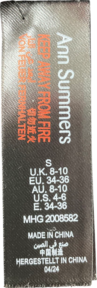 Ann Summers Black Hot Blooded Crotchless Cami Suspender UK S/M