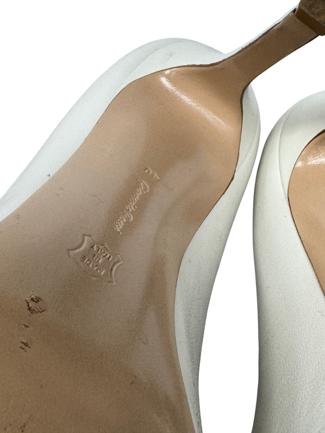 Gianvito Rossi White Gianvito 105 Iconic Stiletto Heel Shoes UK 7 EU 40 👠