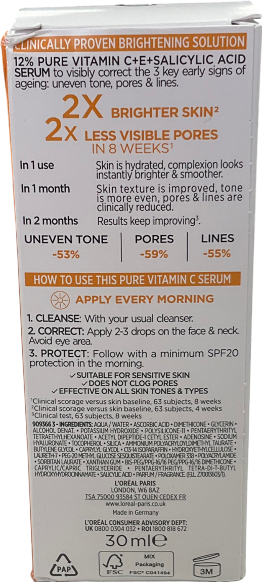 loreal Revitalift Clinical 12% Pure Vitamin C Serum 30ml