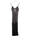 Topshop Lace Hem Midi Slip Dress In Black UK 4