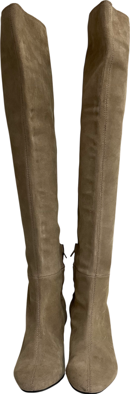 ZARA Beige Suede Leather Suede Knee High Boots UK 5 EU 38 👠