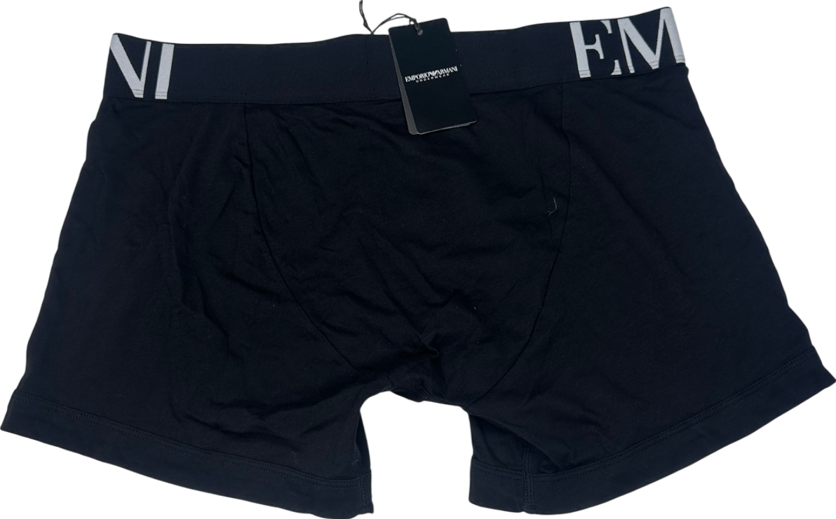 Emporio Armani Black Organic-cotton Boxer Briefs UK XL