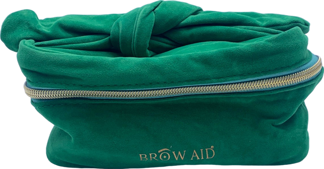 Brow Aid Green Cosmetic Bag