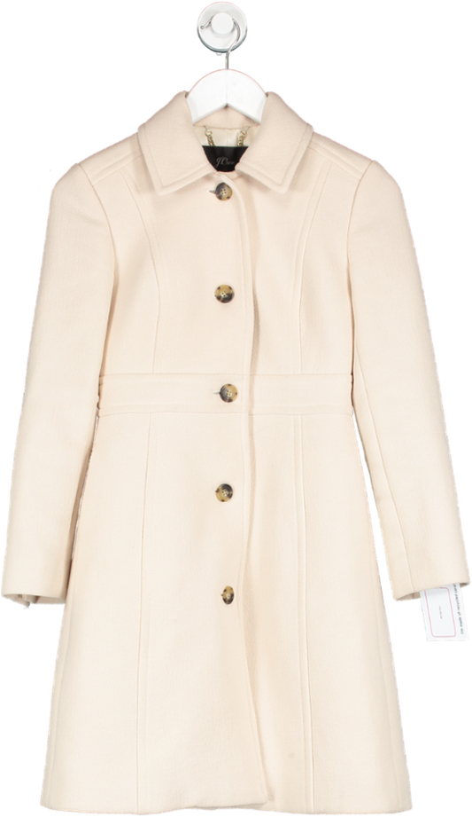 J.Crew Beige Italian Double Cloth Wool Lady Day Coat With Thinsulate UK 4
