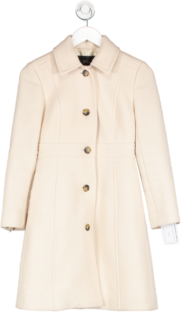 J.Crew Beige Italian Double Cloth Wool Lady Day Coat With Thinsulate UK 4