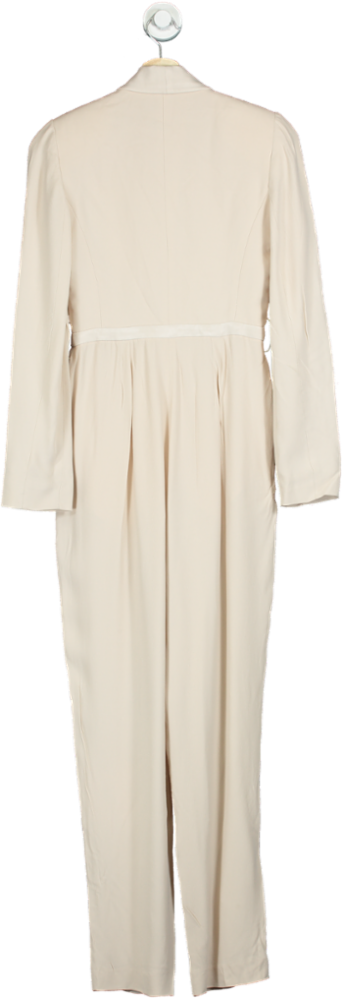 Karen Millen Natural Tuxedo Wrap Jumpsuit UK 6