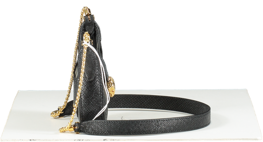 BVLGARI Black Micro Metallic Leather Serpenti Ellipse Cross-body Bag BNIB