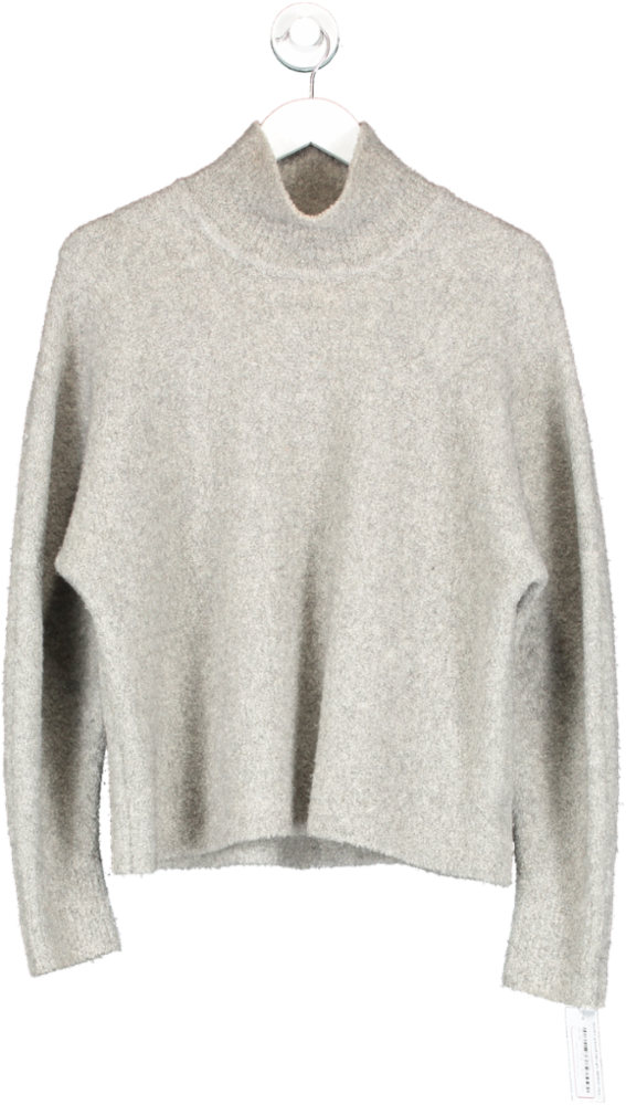 Theory Grey Fine Boucle Knit Jumper UK M