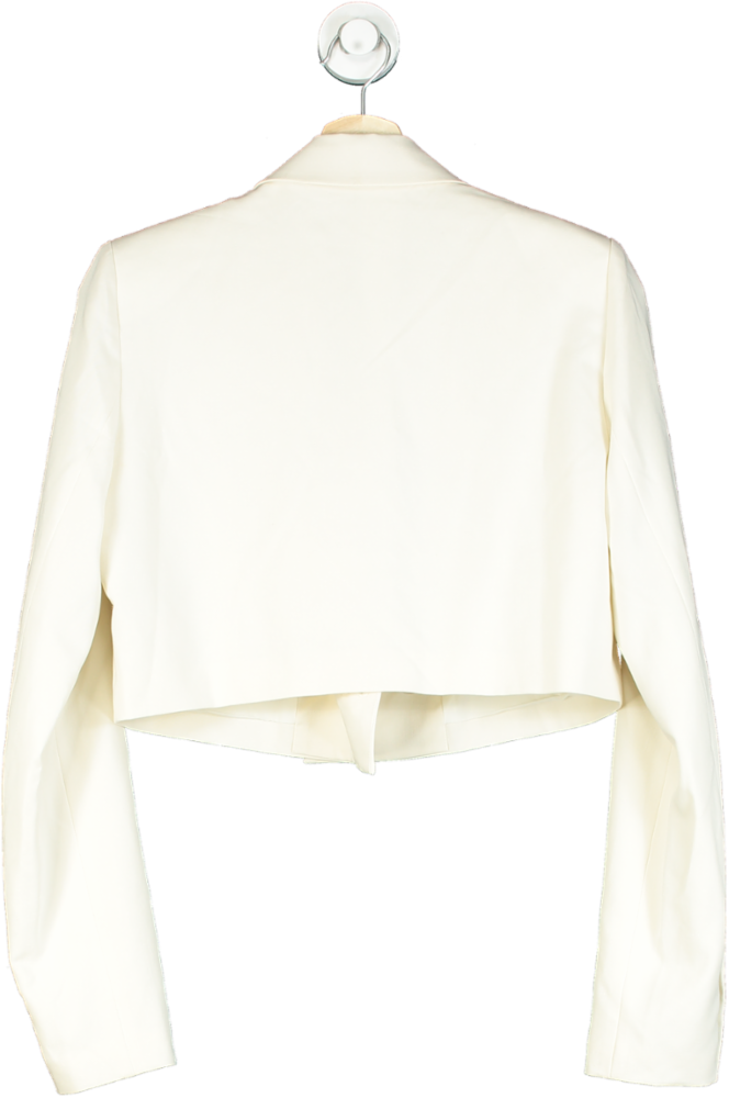 Pretty Lavish Oyster Breya Cropped Blazer UK 8