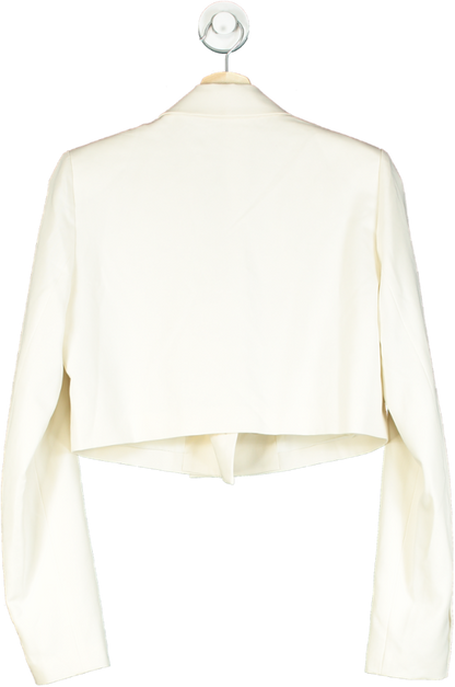 Pretty Lavish Oyster Breya Cropped Blazer UK 8