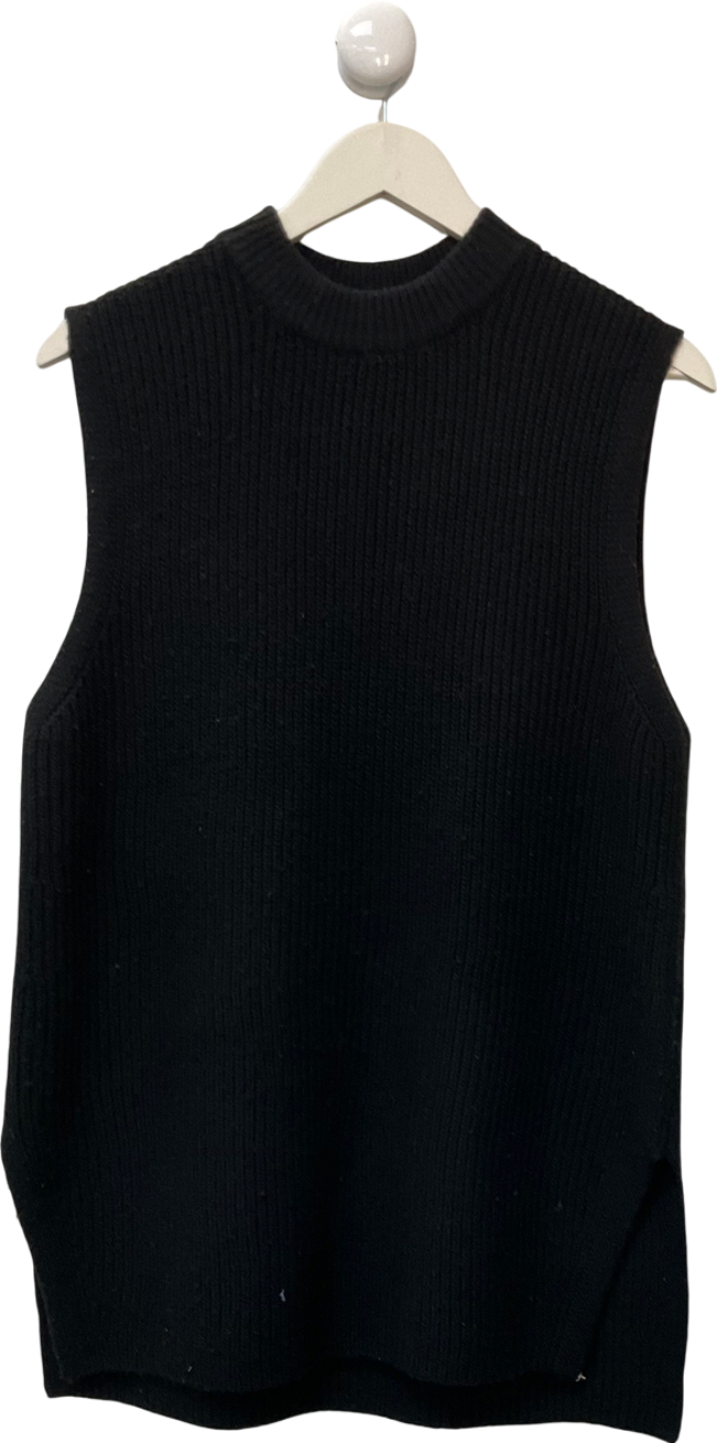 H&M Black Rib-knit Sweater Vest UK S