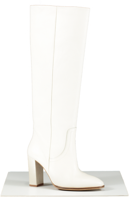 River Island White Leather Charlotte Boot UK S