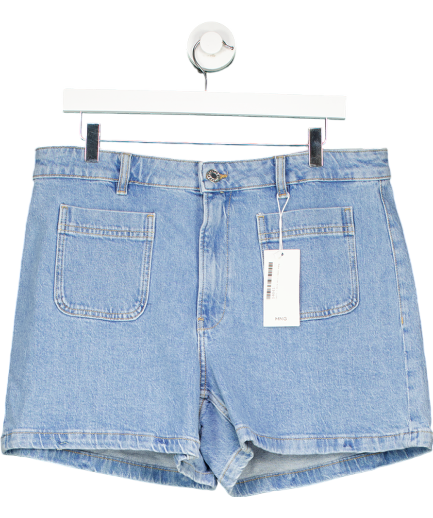 MANGO Blue Clea Denim Shorts With Pockets UK 16